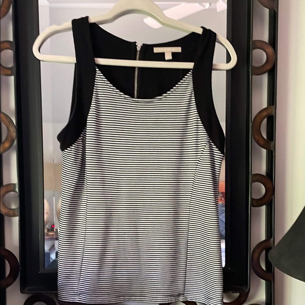 Banana Republic Black and White Striped Tank Top